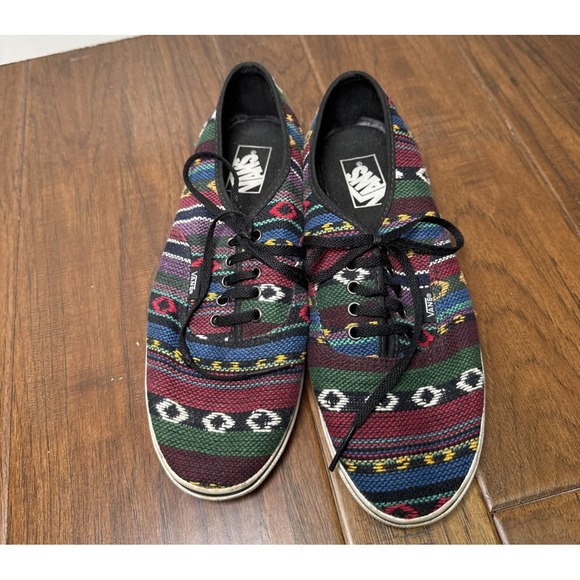 Vans Baja Reggae Rasta Sneakers Women 10 Tribal Aztec Southwestern Lace Up Skate - Picture 3 of 7